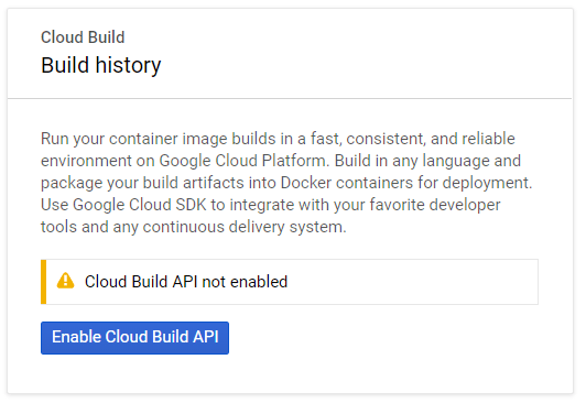 Enable Cloud Build API