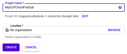 GCP PubSub - new project