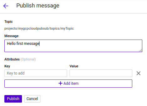 GCP PubSub - Publish message contents